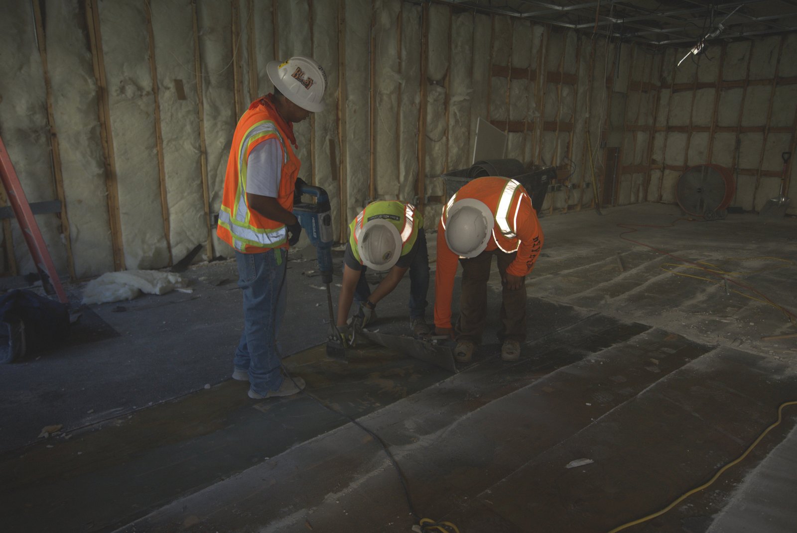 DSI crew performing interior demolition on job site